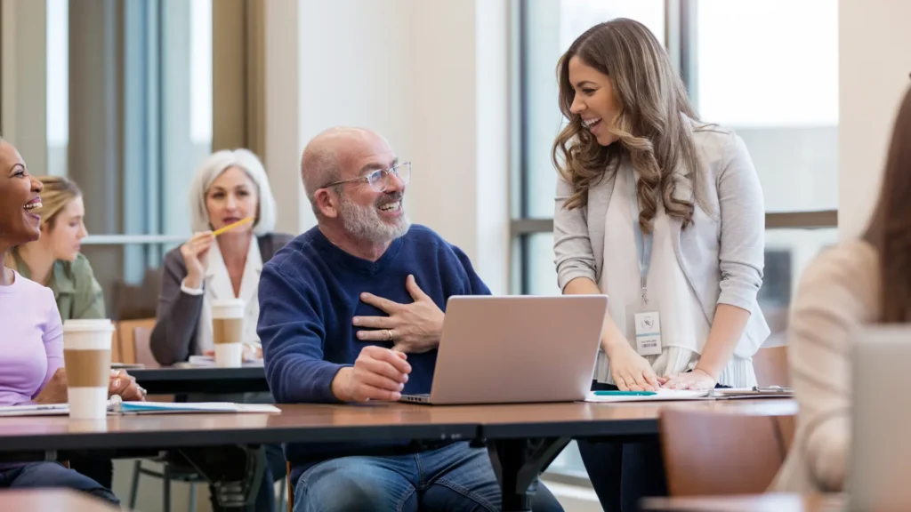 employee Making the Jokes with Her Boss To Make his Thursday memorable