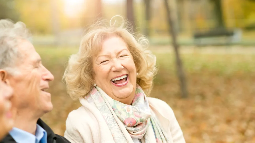 Old Couple Having Wednesday Jokes Laughter