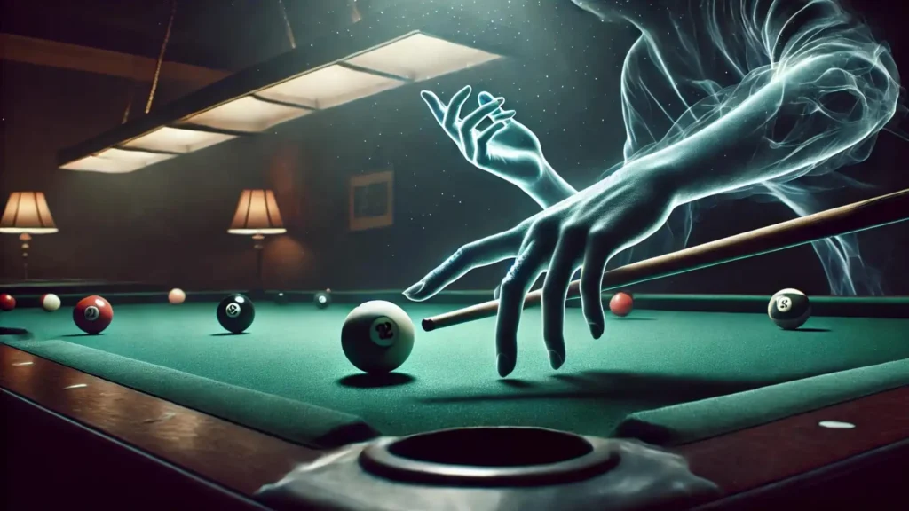 Mysterious Ghostly Hand Playing Pool